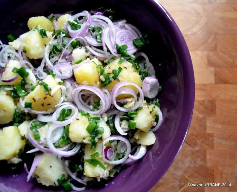 Salata calda de cartofi cu ceapa (9)