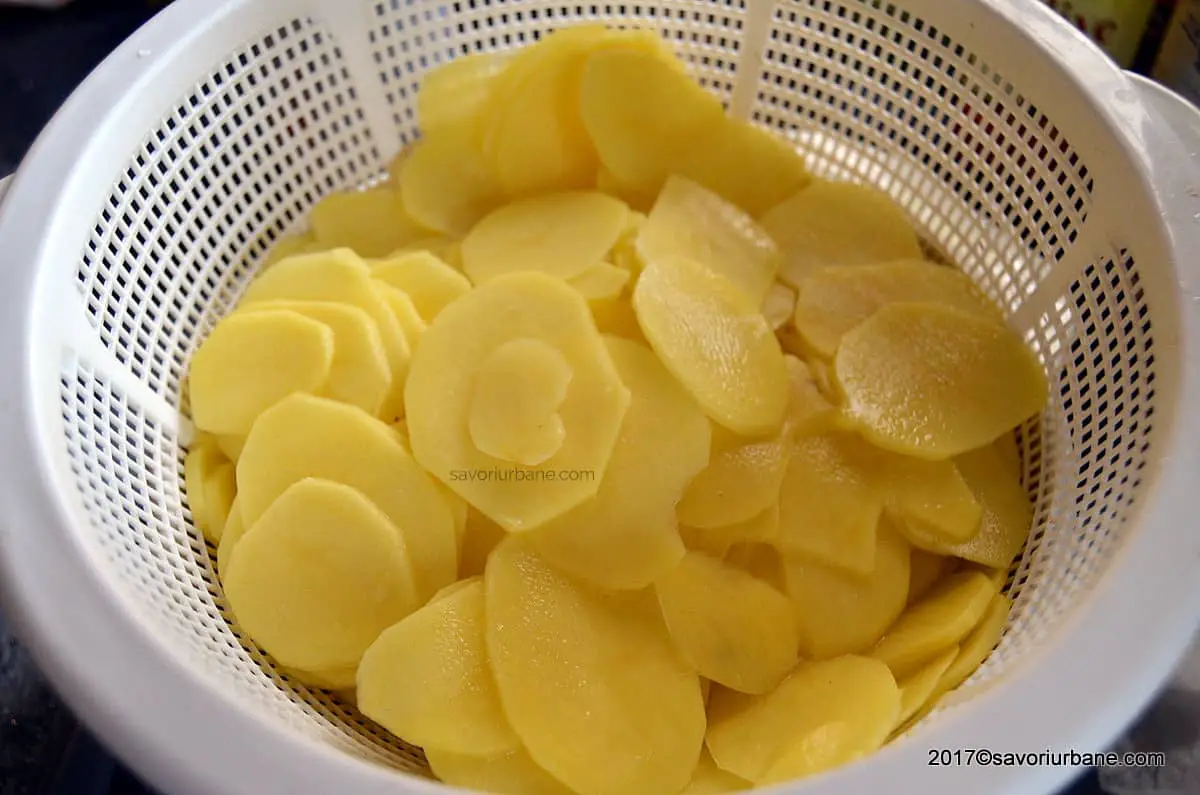 cartofi rondele chips pentru gratinat