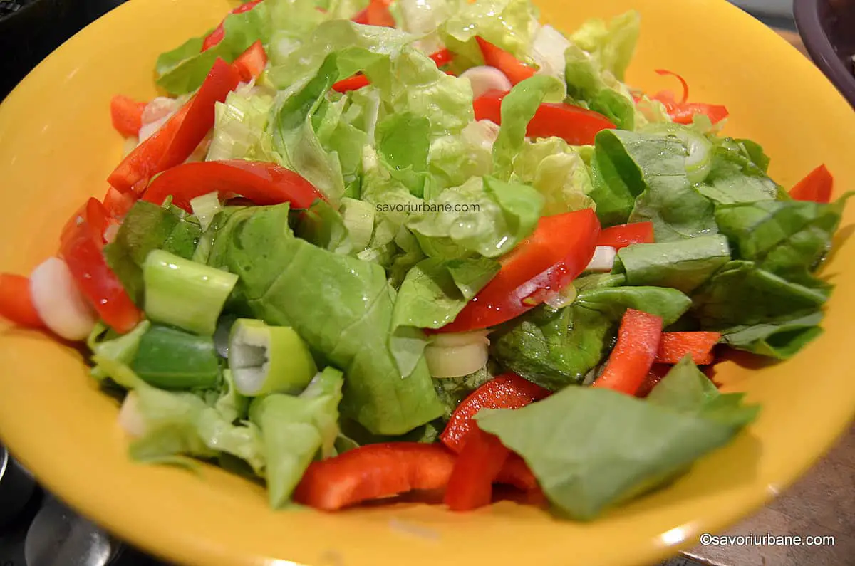 Salata verde simpla sau asortata cu rosii, ardei, ceapa savori urbane