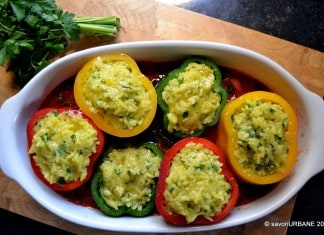 Ardei umpluti cu orez cremos – la cuptor