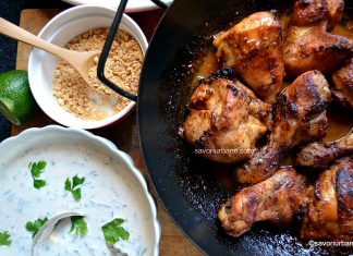 Pui picant in stil asiatic (thai) cu alune, usturoi și limeta – la cuptor Pui picant in stil asiatic (thai) cu alune, usturoi și limetă reteta savori urbane
