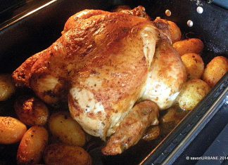 Friptura de pui cu 40 de catei de usturoi