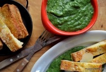 Mancare de spanac cu usturoi si lapte si friganele la cuptor