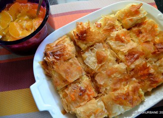 Placinta cu gris si portocale Galaktoboureko reteta de prajitura insiropata Placinta cu gris si portocale Galaktoboureko reteta de prajitura insiropata