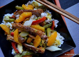 Curry de rata cu cocos, galbiori si sparanghel