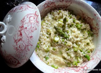 Risotto cu sparanghel si mazare verde
