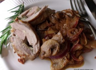 Rulada din muschiulet cu gorgonzola lamaie si rozmarin