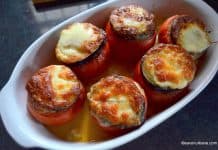Rosii umplute cu carne tocata si branza – gratinate la cuptor coacere rosii umplute cu carne branza vinete