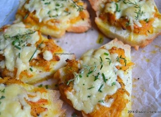 Bruschette cu dovleac ras si cascaval