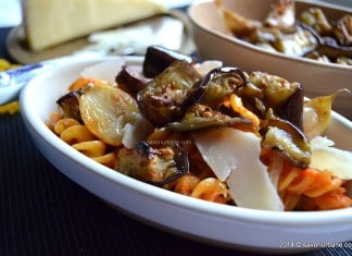 Paste cu ardei copt, usturoi si vinete caramelizate paste cu ardei copti vinete usturoi (15)