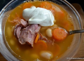 Supa de fasole cu ciolan afumat