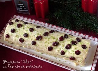 Rulada cu crema de lamaie si merisoare