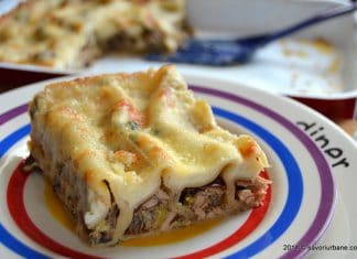 Cannelloni umpluti cu carne, ciuperci si sos de branza gorgonzola cannelloni cu carne si sos de branza