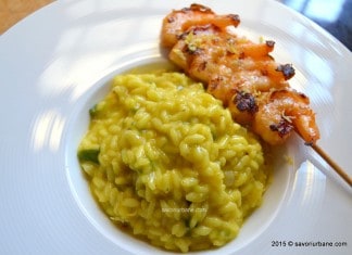 Risotto alla milanese cu sofran, lamaie si frigarui din creveti