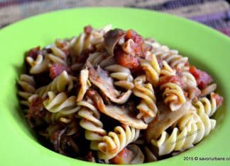 Paste cu ciuperci si rosii Dieta Rina