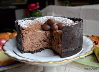 Cheesecake cu ciocolata, nuci si alune sau pasca cu ciocolata pasca cu ciocolata