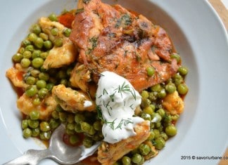 Pui cu mazare si galuste de faina Pui cu mazare si galuste Savori Urbane (14)