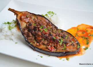 Vinete umplute cu carne tocata și legume la cuptor Vinete umplute cu carne tocata și legume la cuptor savori urbane