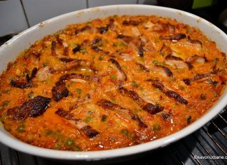 Orez cu pui, legume si unt la cuptor – reteta mexicana de arroz con pollo coacere orez cu pui si unt la cuptor