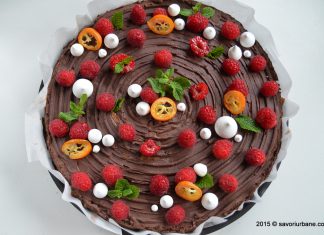 Tarta cu zmeura si ciocolata – fara coacere