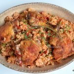 Pilaf de orez cu carne de pui si legume – rumenit la cuptor