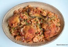 Pilaf de orez cu carne de pui si legume – rumenit la cuptor Pilaf de orez cu carne de pui si legume - rumenit la cuptor reteta savori urbane