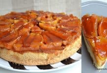 Prajitura rasturnata cu mere si caramel (zahar ars) pe blat pufos Prajitura rasturnata cu mere si caramel (zahar ars) pe blat pufos reteta savori urbane