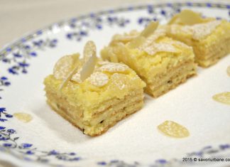 Prajitura cu foi si crema de migdale