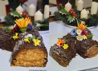 Tort buturuga reteta de tort trunchi de copac cu crema de ciocolata si grilias (krantz) cu nuci caramelizate Tort buturuga reteta de tort trunchi de copac cu crema de ciocolata si grilias (krantz) cu nuci caramelizate savori urbane