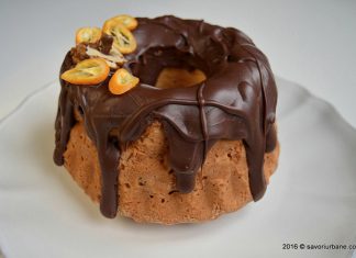 Chec cu portocale, nuca si glazura de ciocolata – in forma de guguluf