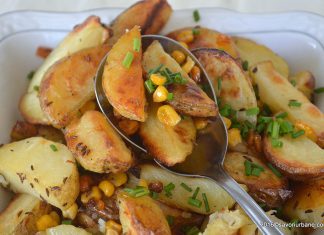 Cartofi la cuptor cu porumb
