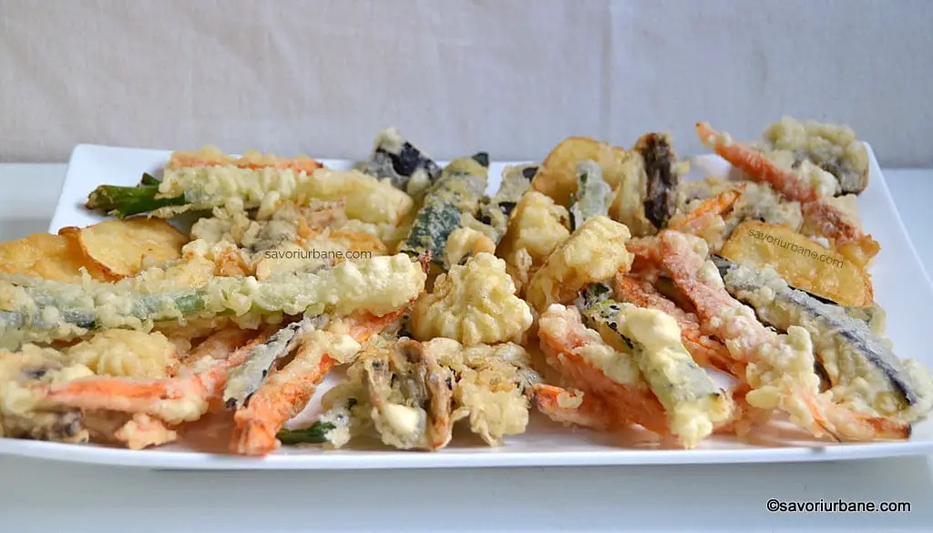 Legume prajite in aluat crocant cu bere - tempura reteta savori urbane