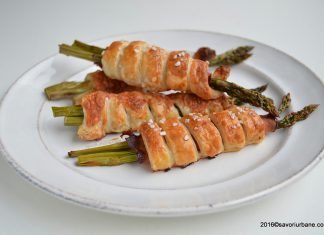 Sparanghel in foietaj – spirale cu sunca si cascaval