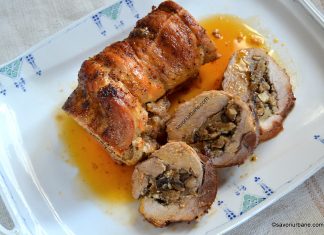 Muschi de porc umplut la cuptor – rulada cu ciuperci – reteta de friptura din pulpa de porc Muschi de porc umplut la cuptor - rulada cu ciuperci - reteta de friptura din pulpa de porc savori urbane