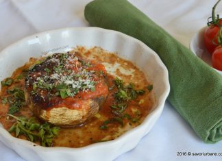 Ciuperci umplute in stil mediteraneean