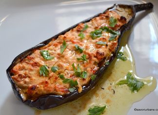 Vinete umplute cu branza la cuptor Vinete umplute cu branza la cuptor reteta savori urbane