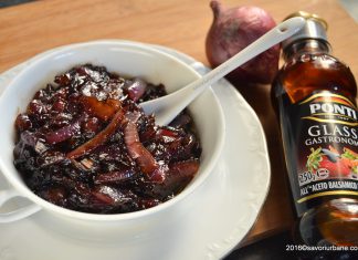 Dulceata de ceapa cu crema de otet balsamic