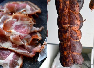 Ceafa afumata de casa cu vin rosu si usturoi – pastrama de porc Ceafa afumata de casa cu vin rosu si usturoi - pastrama de porc reteta savori urbane