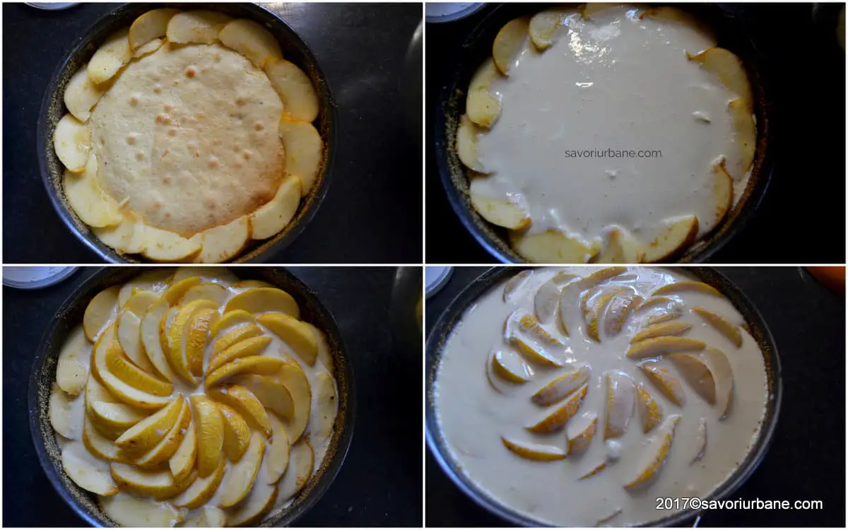 cum se face prajitura turnata cu mere si crema de smantana