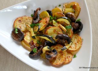 Cartofi la cuptor cu dovlecei si ciuperci Cartofi la cuptor cu dovlecei si ciuperci