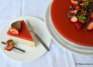Cheesecake cu capsuni fara coacere Cheesecake cu capsuni fara coacere reteta savori urbane