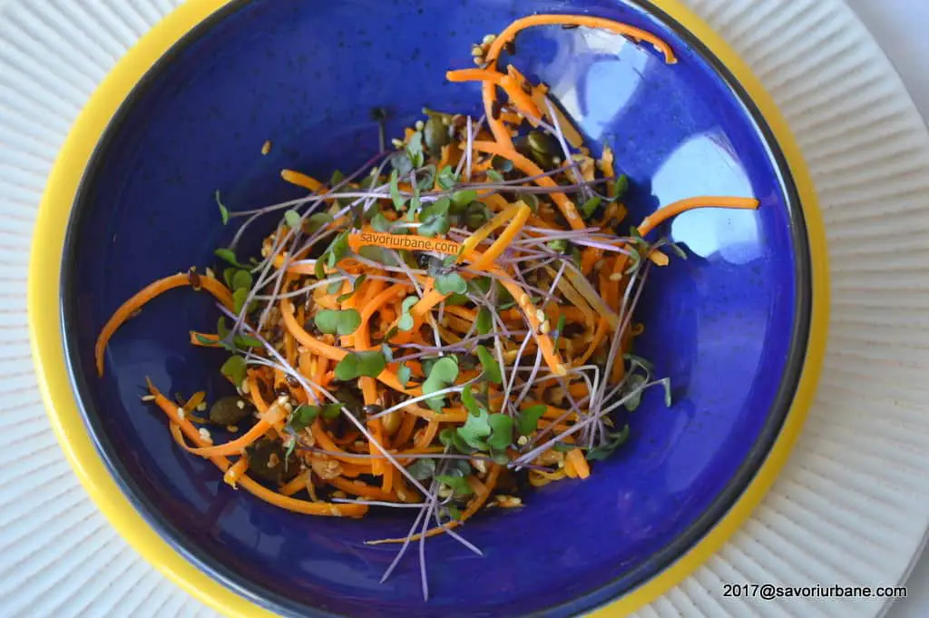 Salata de morcovi cu seminte si microplante Savori Urbane