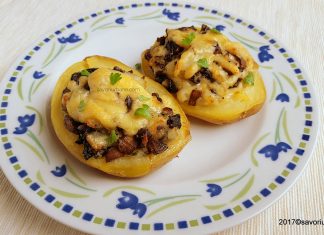 Cartofi umpluti cu ciuperci si branza la cuptor Cartofi umpluti cu ciuperci si branza la cuptor reteta savori urbane