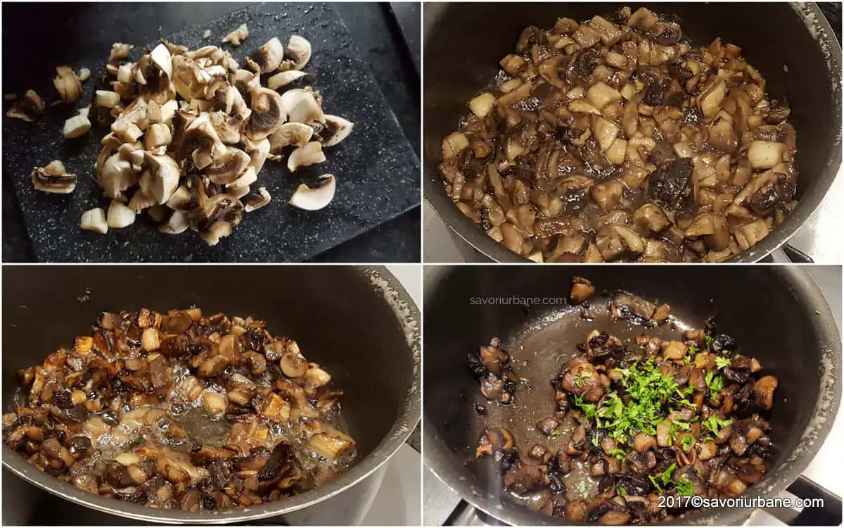 ciuperci sotate pentru cartofi umpluti la cuptor