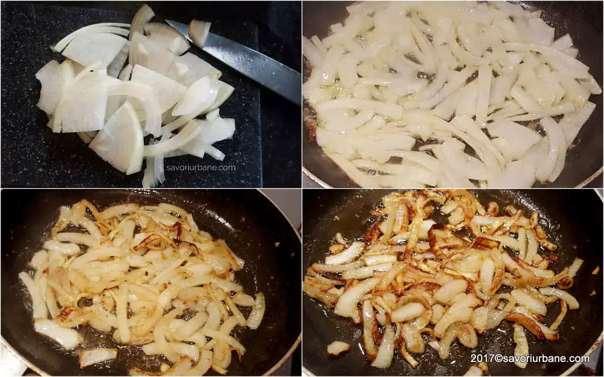 cum se face ceapa caramelizata pentru cartofi umpluti
