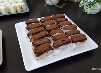 Prajitura Tiramisu la tava cu piscoturi si mascarpone Prajitura Tiramisu la tava cu piscoturi si mascarpone reteta savori urbane