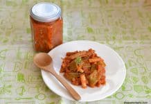 Zacuscă de fasole verde păstăi (teci) late sau fideluță pentru iarnă Zacuscă de fasole verde păstăi (teci) pentru iarnă savori rubane