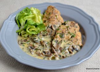 Escalop de pui cu ciuperci și smântână Escalop de pui cu ciuperci și smântână reteta savori urbane