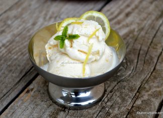 Înghețată de lămâie, cremoasă, cu iaurt și frișcă naturală Înghețată de lămâie, cremoasă, cu iaurt și frișcă naturală reteta savori urbane