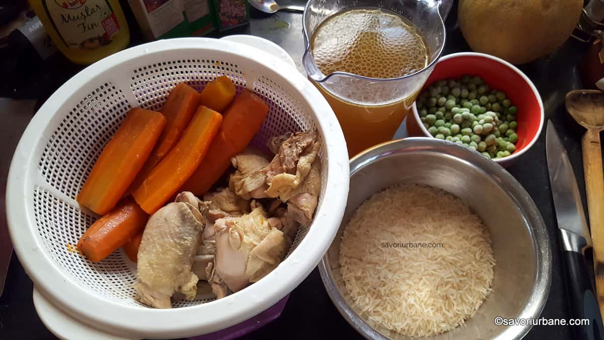 ingrediente pilaf din pulpe de pui cu orez si legume
